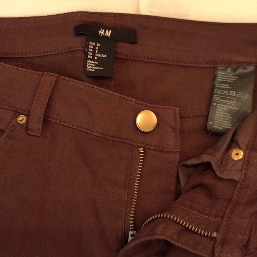 NWOT Cotton-mix chocolate brown skinny jeans - Picture 3 of 8